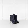 Chanel Blue and Black Toe Cap Ankle Boots
