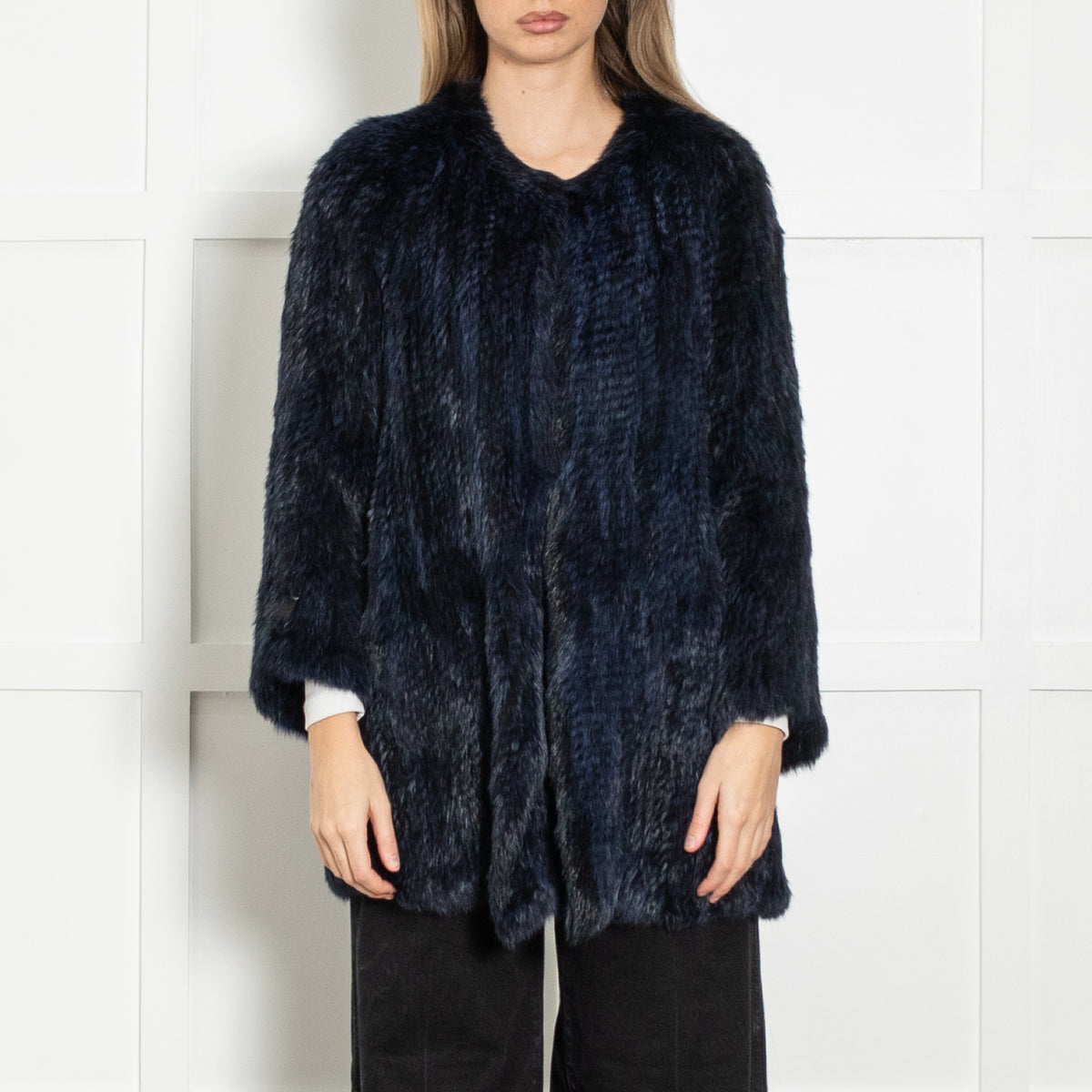 Max & Moi Blue & Black Rabbit Jacket