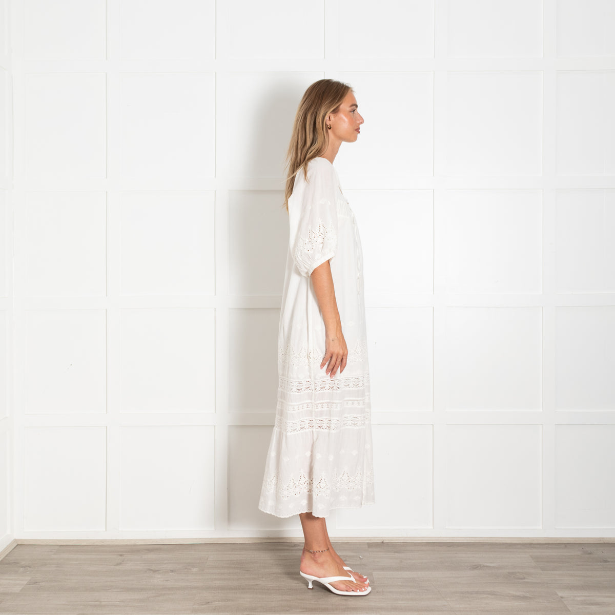 Spell Maiden Cream Lace Midi Dress