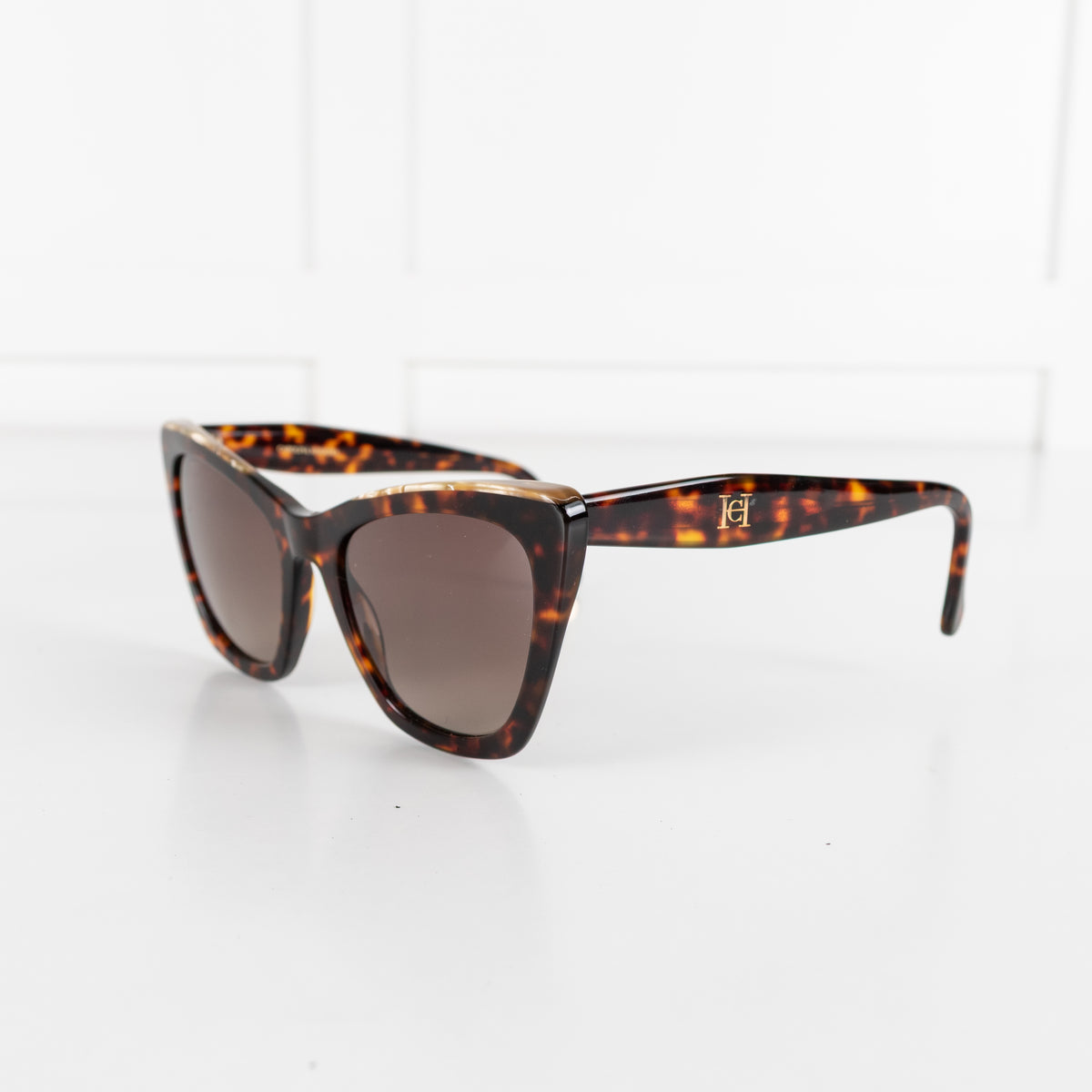 Carolina Herrera Brown Cats Eye Sunglasses