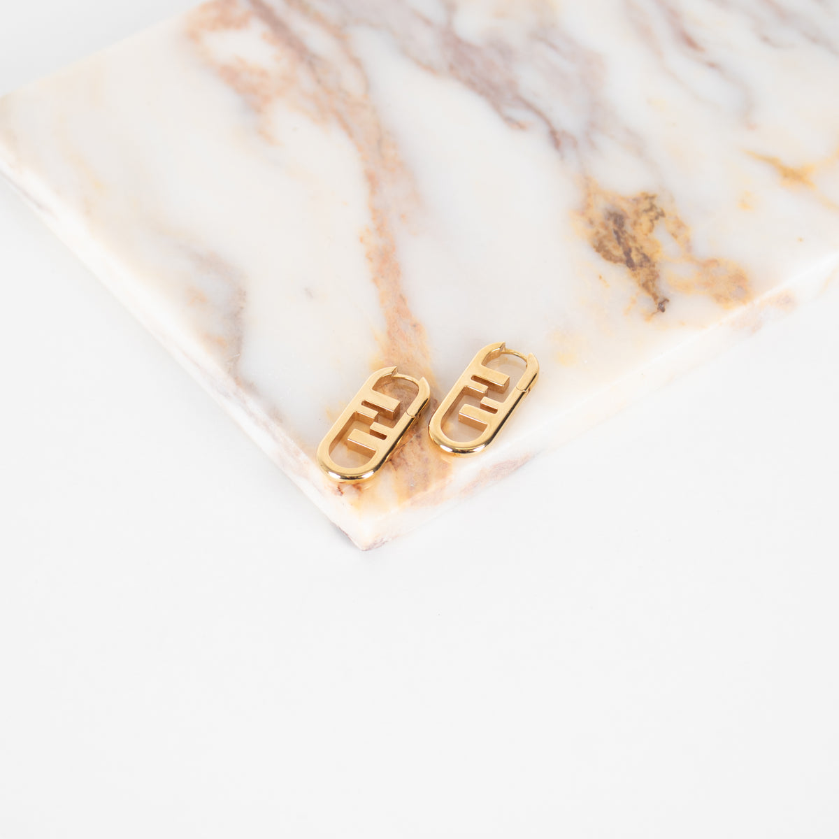 Fendi Gold F Lock Earrings