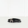 Hermes Black Roxanne Crystal Logo Mules