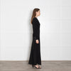 McQ Black Diamante Button Detail Maxi Dress