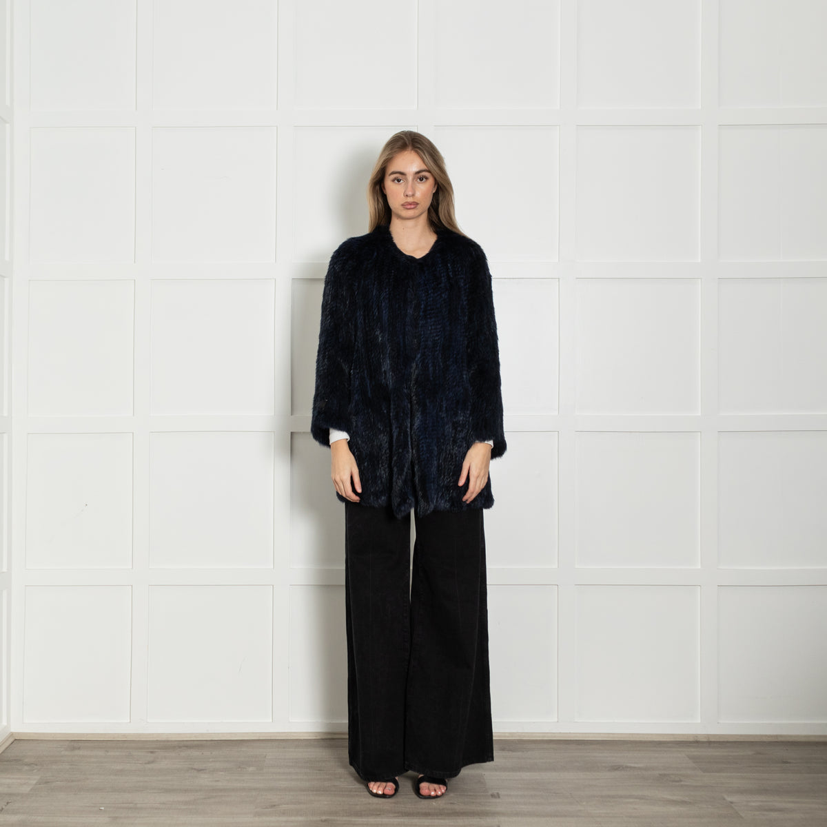 Max & Moi Blue & Black Rabbit Jacket