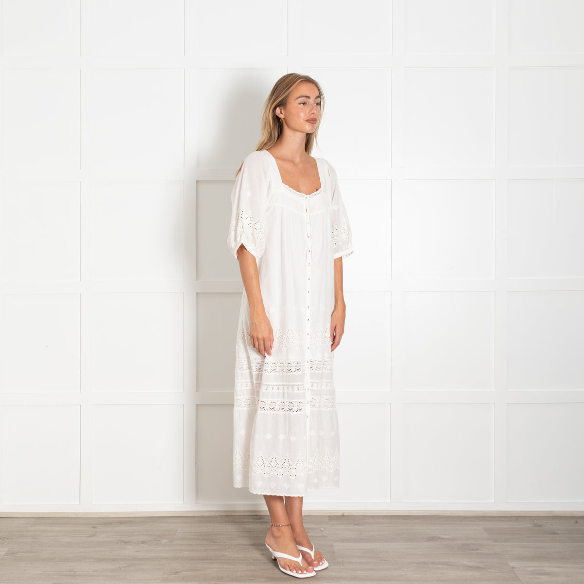 Spell Maiden Cream Lace Midi Dress