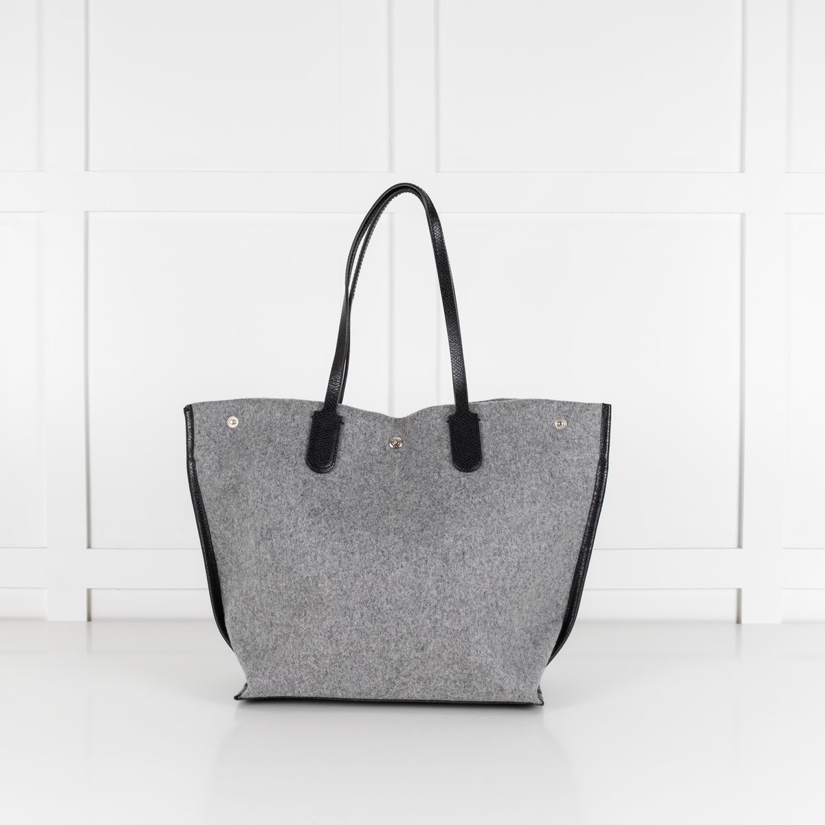 Longchamp Grey Felt Tote Bag