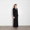 McQ Black Diamante Button Detail Maxi Dress