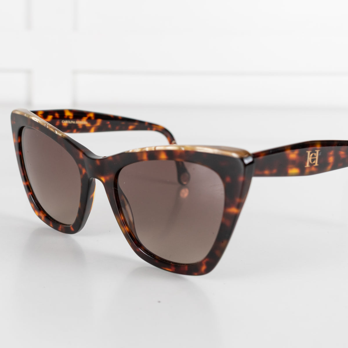 Carolina Herrera Brown Cats Eye Sunglasses