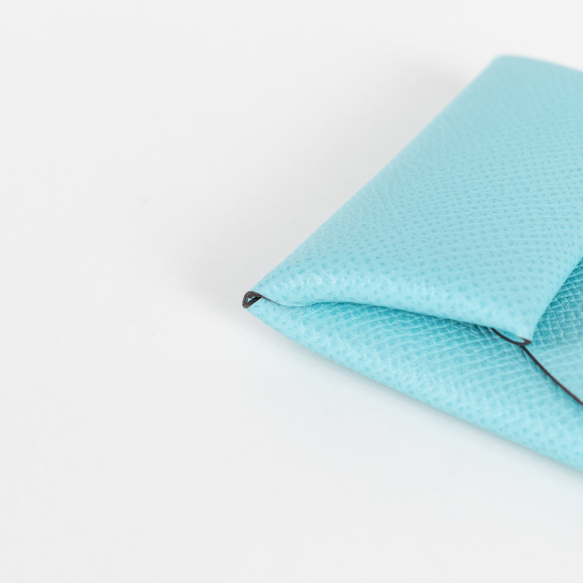Hermes Turquoise Leather Bastia Coin Purse