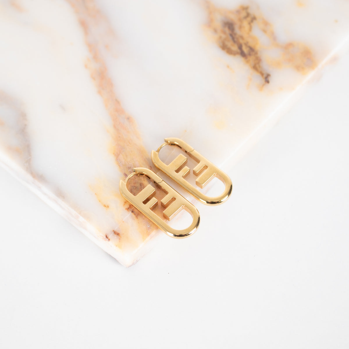Fendi Gold F Lock Earrings