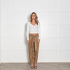 Forte Forte Brown Trousers With Black Stripe & Belt