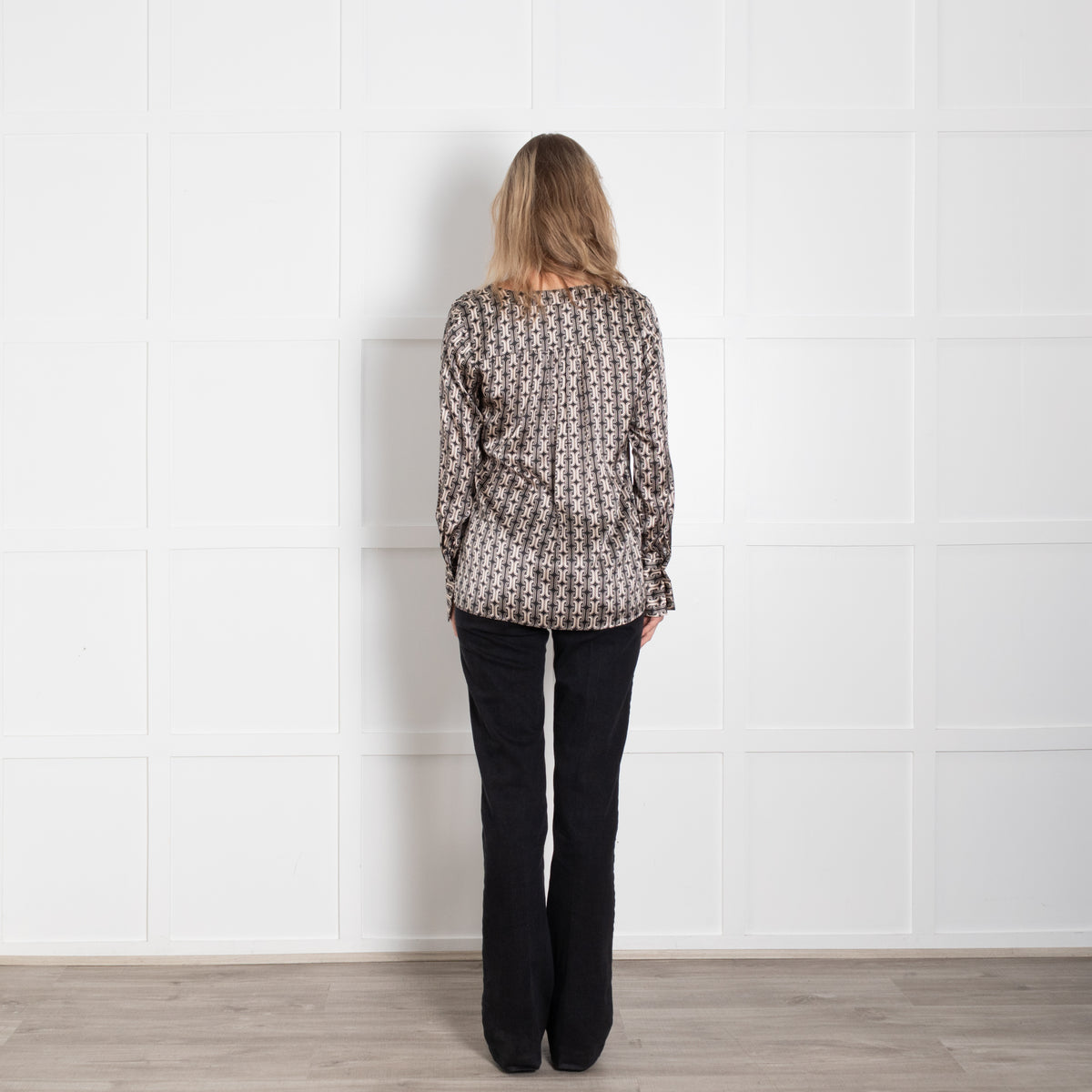 Dea Kudibal Chain Link Black & Cream Silk Blouse