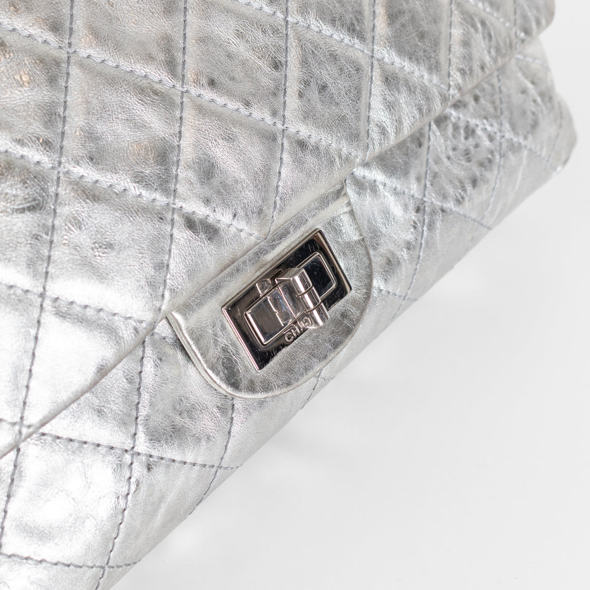 Chanel Silver Reissue 2.55 Leather Bag