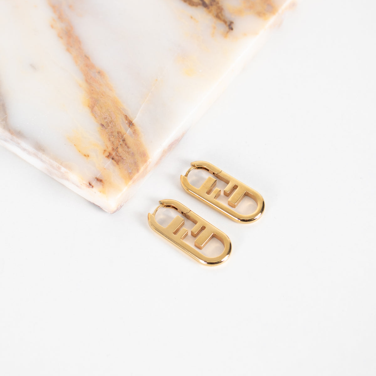 Fendi Gold F Lock Earrings