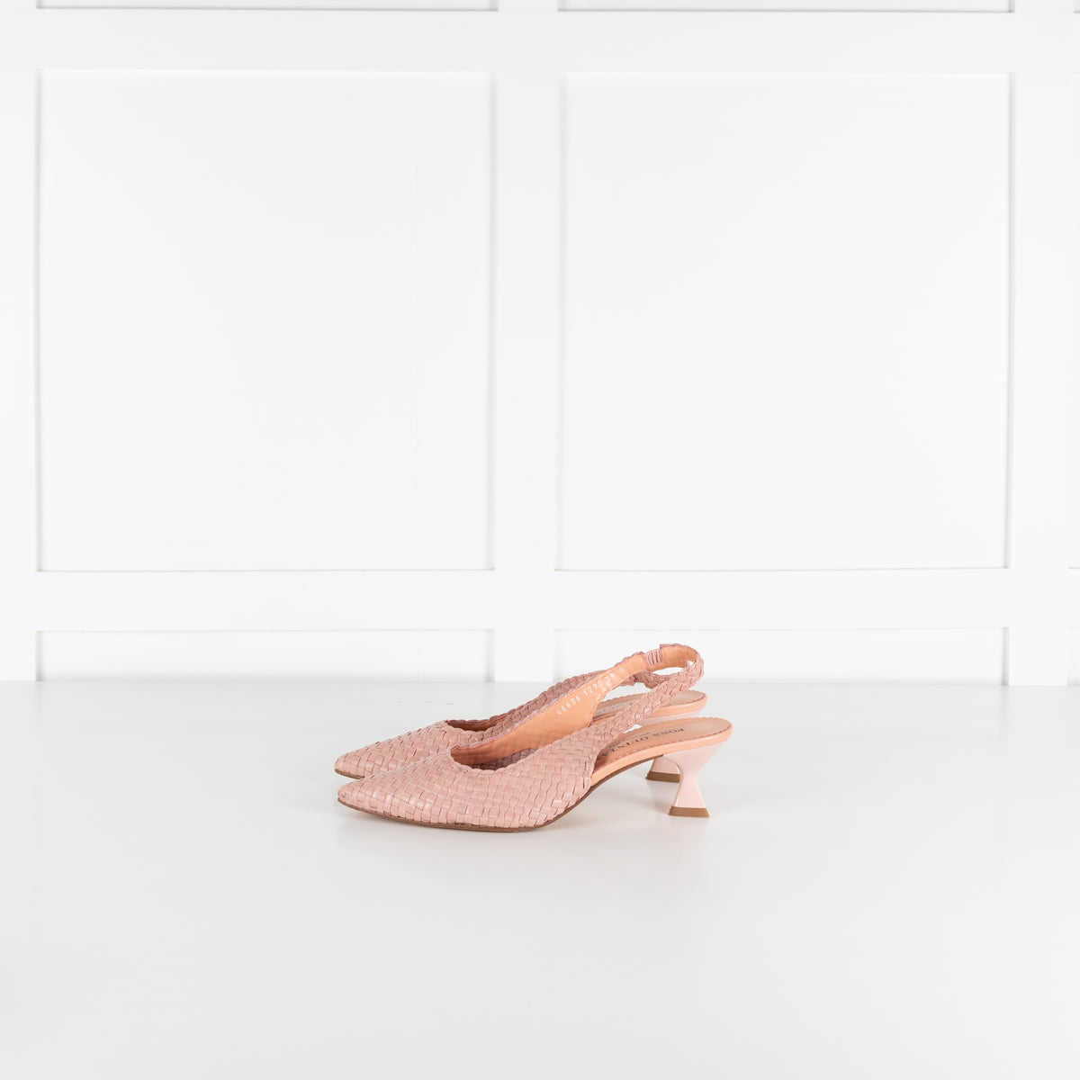 Pons Quintana Dusty Pink Woven Leather Heeled Slingbacks
