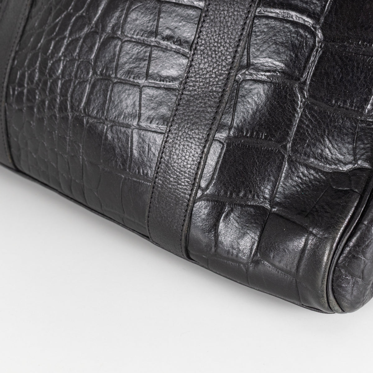 Mulberry Black Moc Croc Bayswater Top Handle Bag