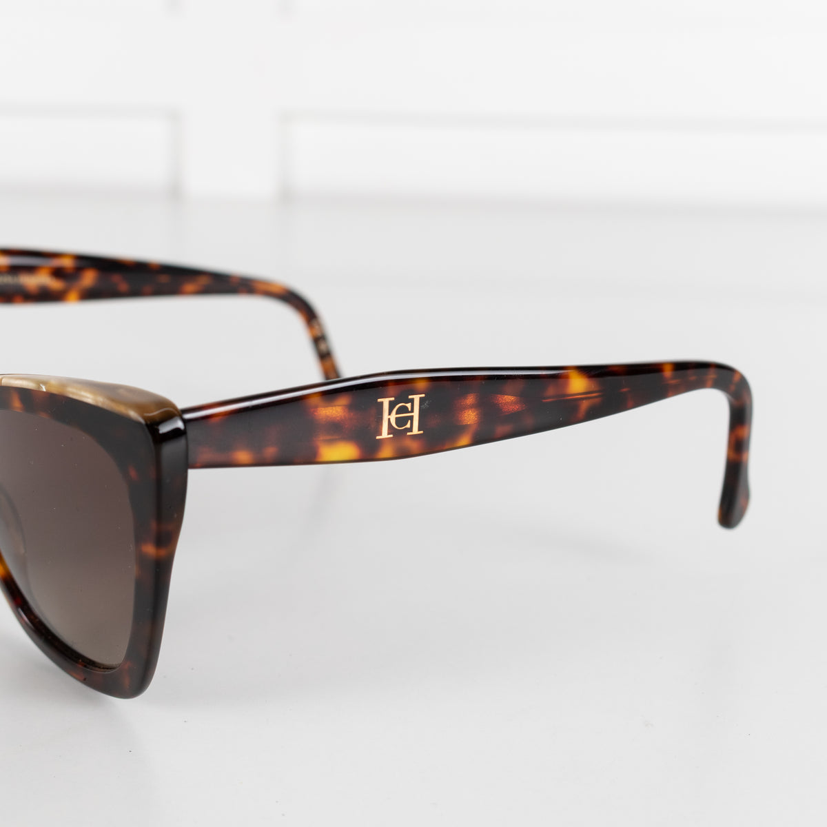 Carolina Herrera Brown Cats Eye Sunglasses