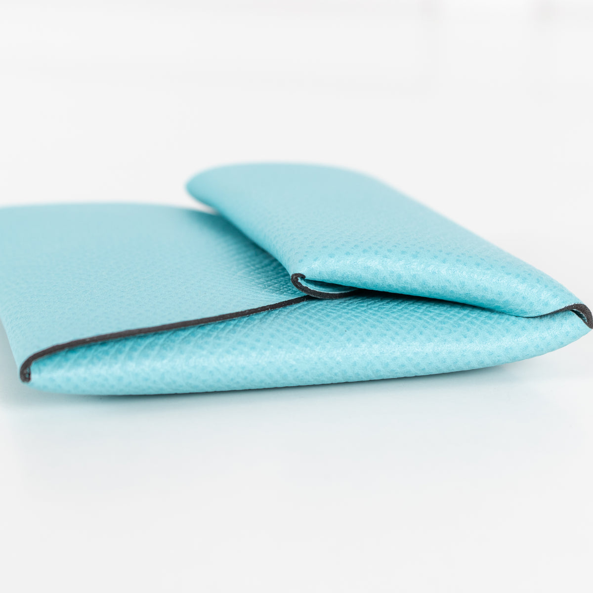 Hermes Turquoise Leather Bastia Coin Purse
