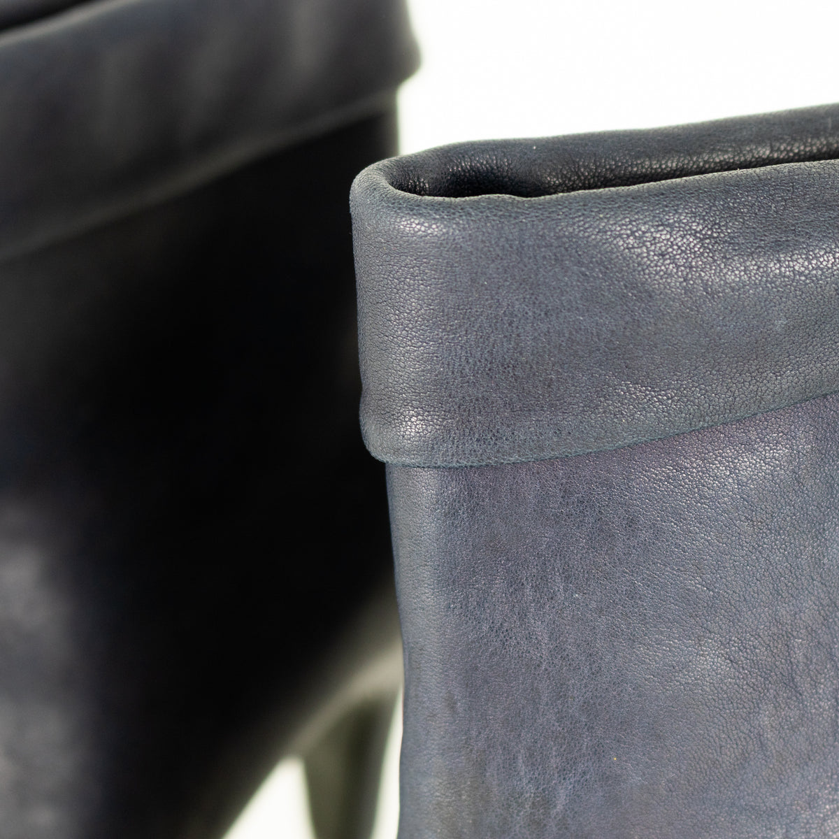 Chanel Blue and Black Toe Cap Ankle Boots