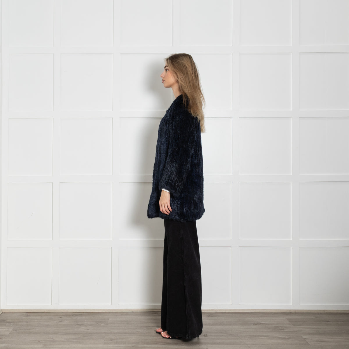 Max & Moi Blue & Black Rabbit Jacket