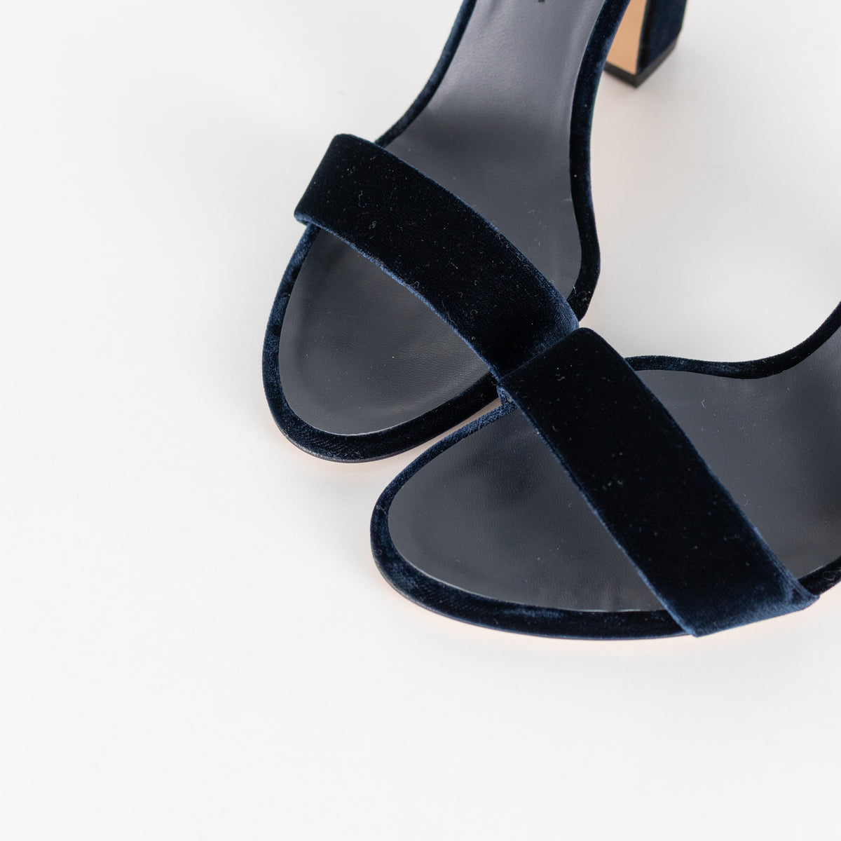 Victoria Beckham Navy Velvet Heeled Sandals