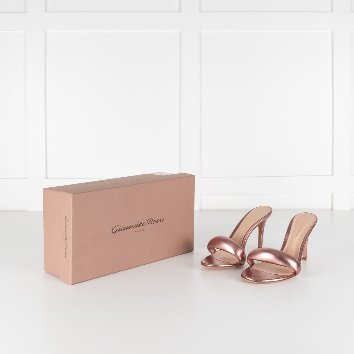 Gianvito Rossi Rose Gold Bijoux Mule