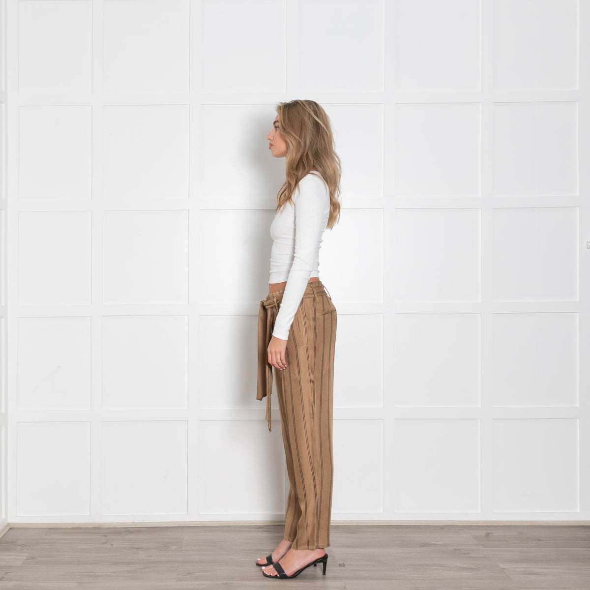 Forte Forte Brown Trousers With Black Stripe & Belt