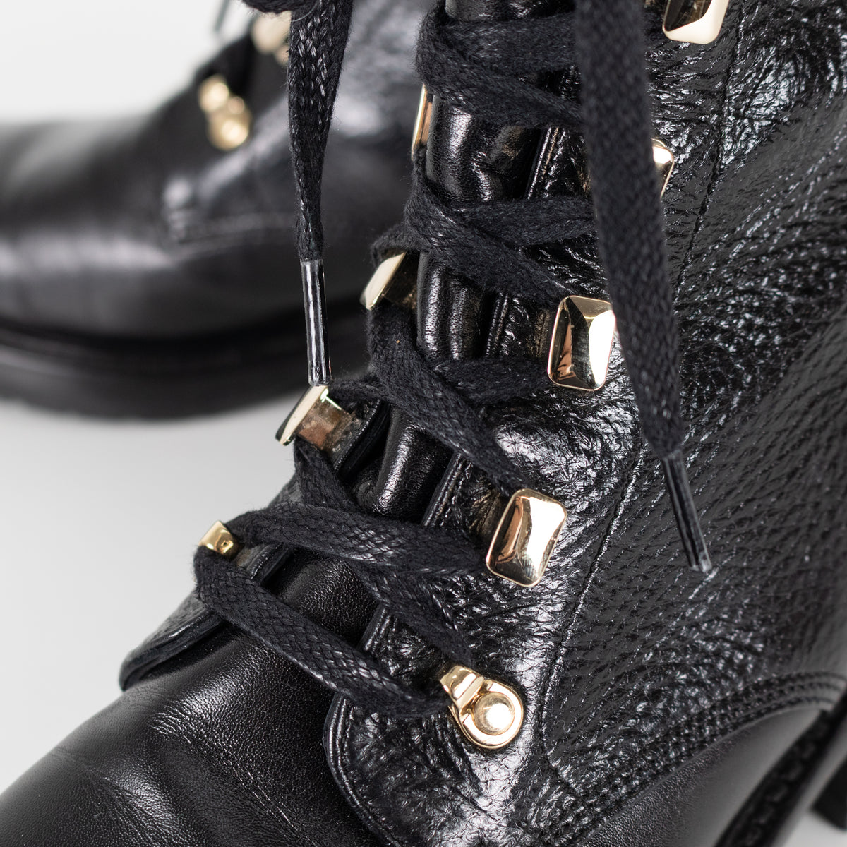 Lanvin Biker Black Boot With Gold Hardwear
