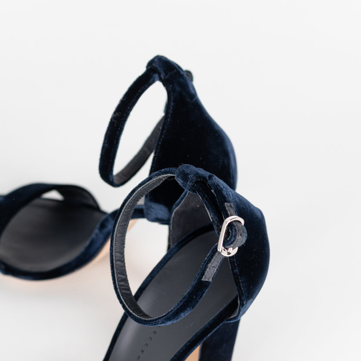 Victoria Beckham Navy Velvet Heeled Sandals