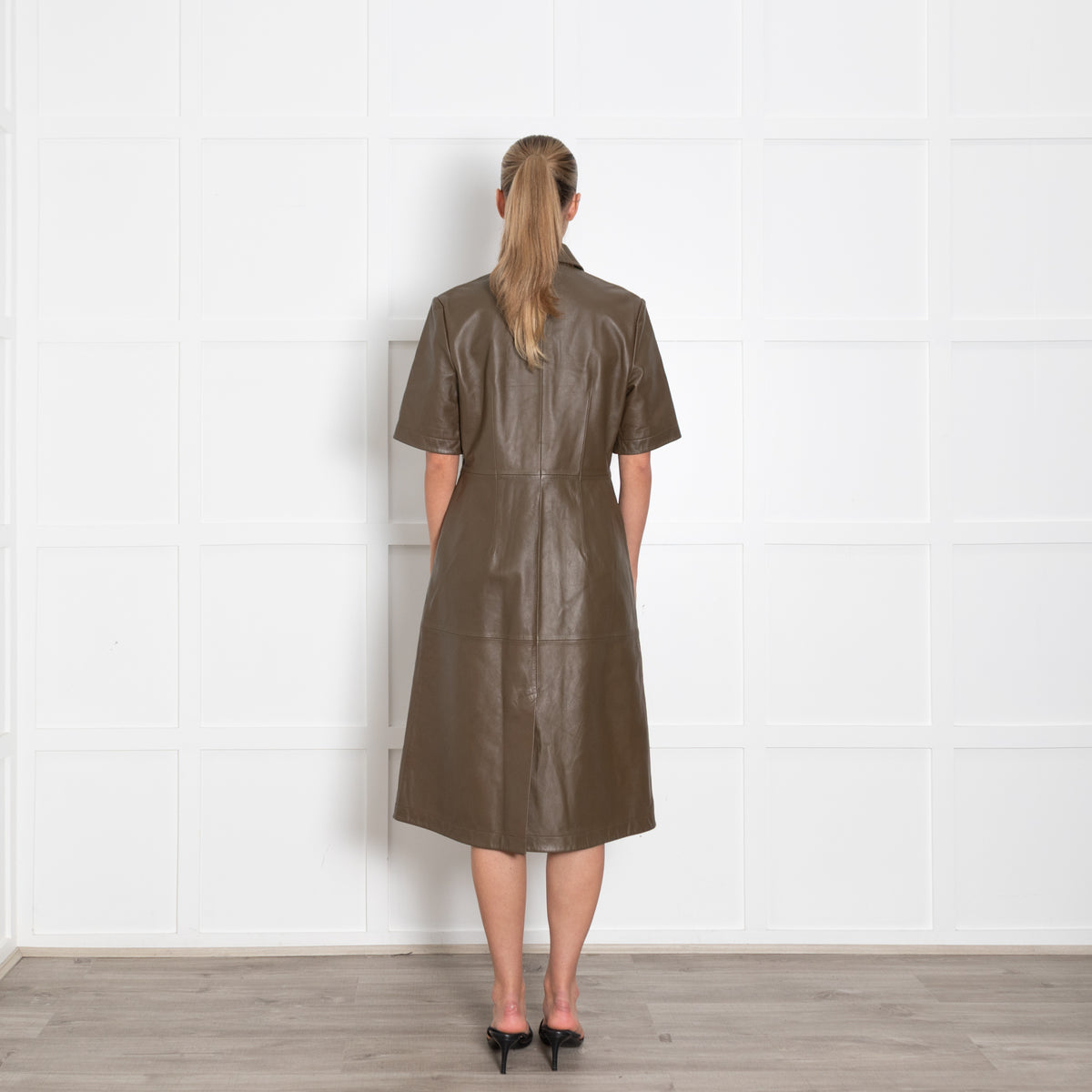 Paul Smith Khaki Button Up Leather Dress