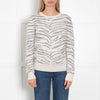 Madeleine Thompson Cream Grey Animal Print Sweater