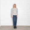 Madeleine Thompson Cream Grey Animal Print Sweater