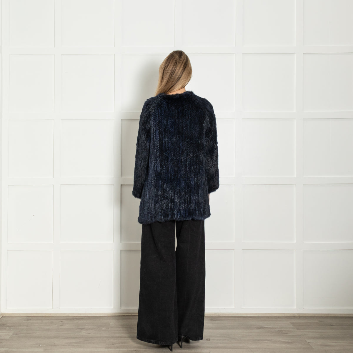 Max & Moi Blue & Black Rabbit Jacket