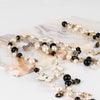 Chanel Black Cream Faux Pearl Camelia Necklace