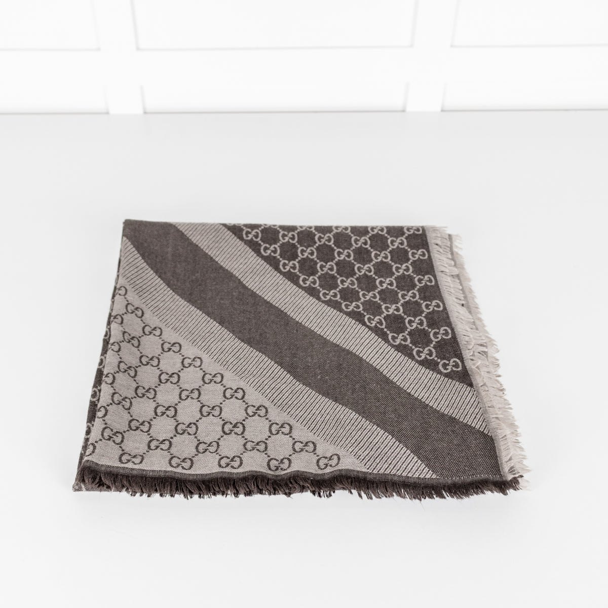 Gucci Chocolate Brown Square GG Scarf