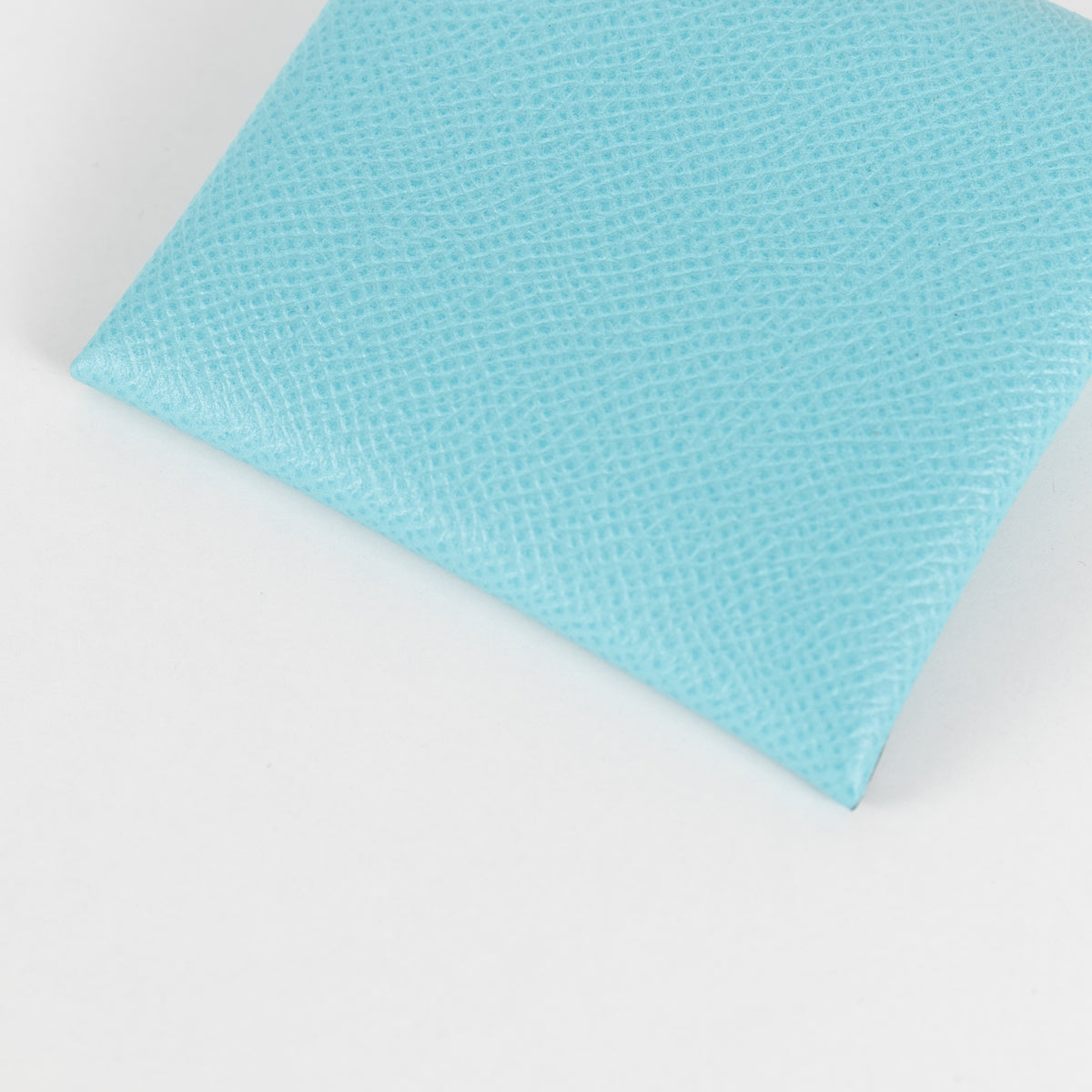 Hermes Turquoise Leather Bastia Coin Purse
