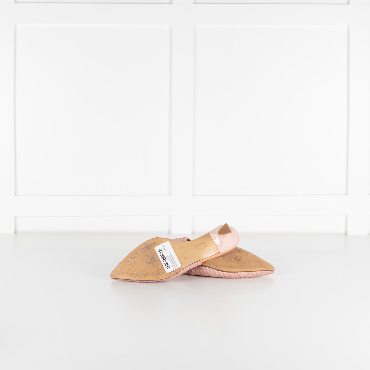 Pons Quintana Dusty Pink Woven Leather Heeled Slingbacks