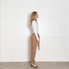 Forte Forte Brown Trousers With Black Stripe & Belt