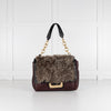 Diane Von Furstenberg Burgundy Fur Flap Harper Charlotte Shoulder Bag