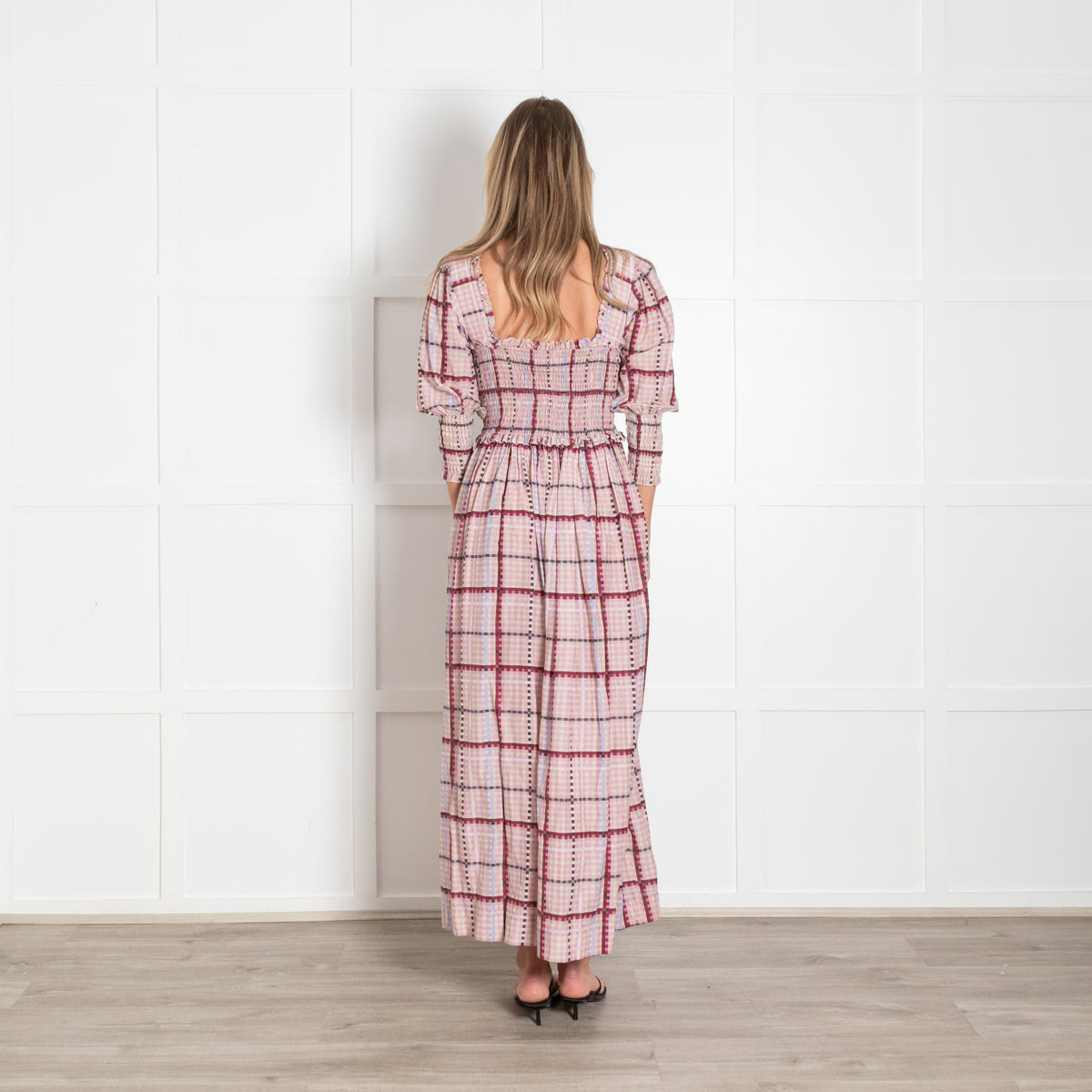 Ganni Moonlight Mauve Square Neck Maxi Dress