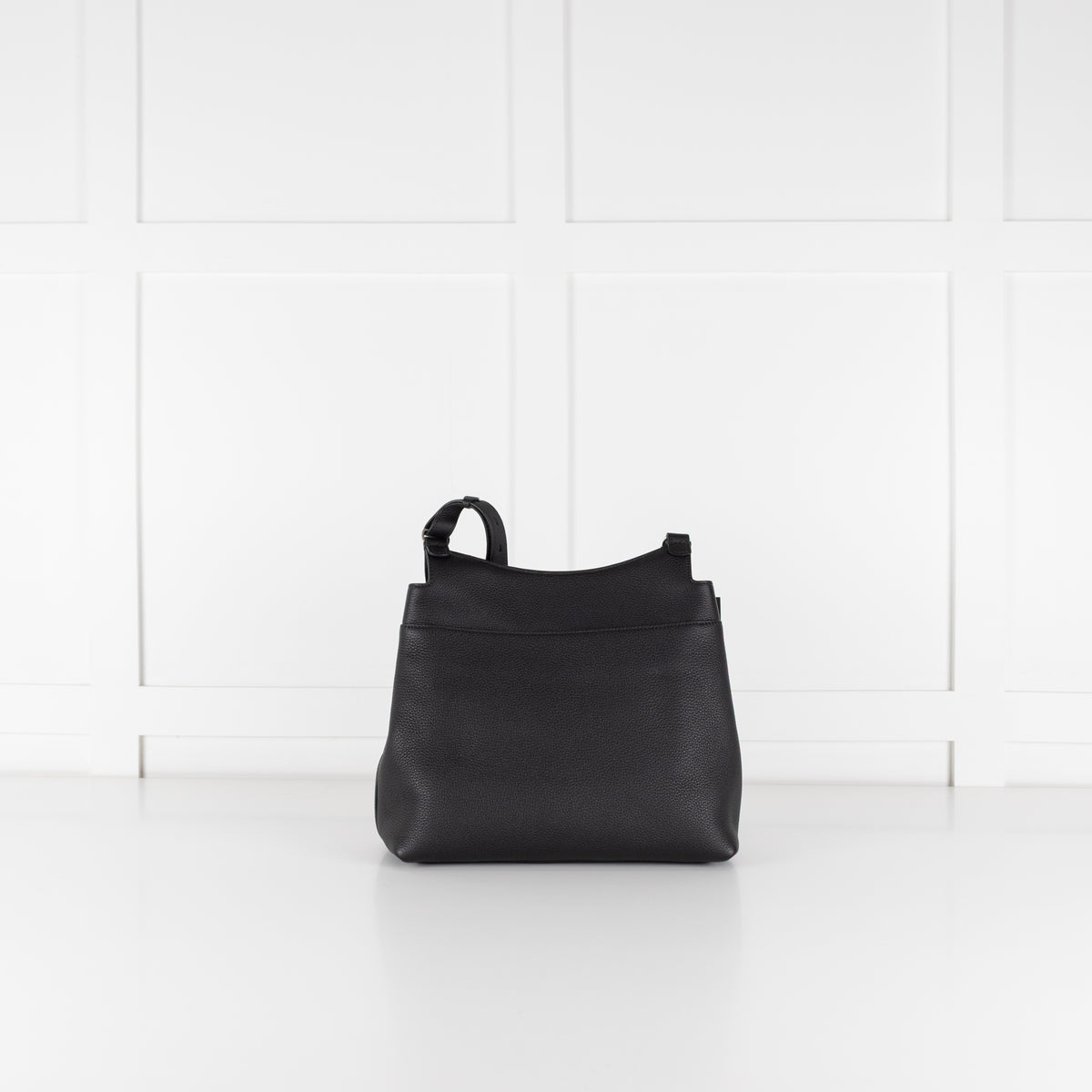 The Row Black Grained Leather Hunting Bag