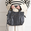 Balenciaga Grey Crushed Leather City Bag