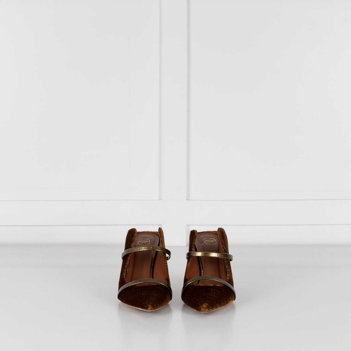 Malone Souliers Gold & Mustard Velvet Shoes