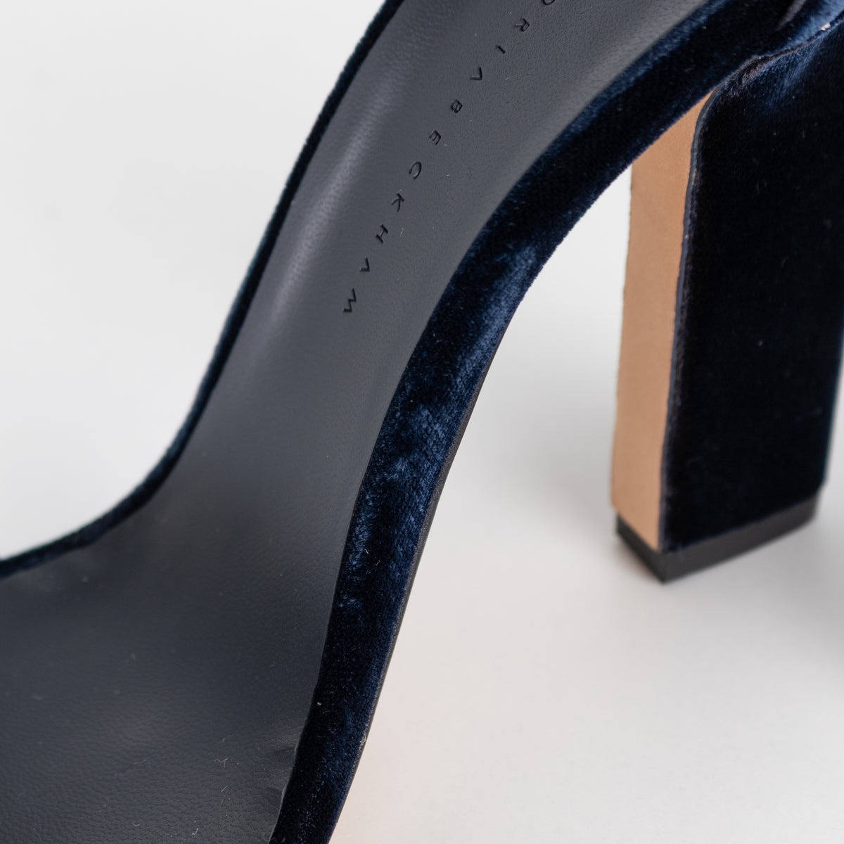 Victoria Beckham Navy Velvet Heeled Sandals