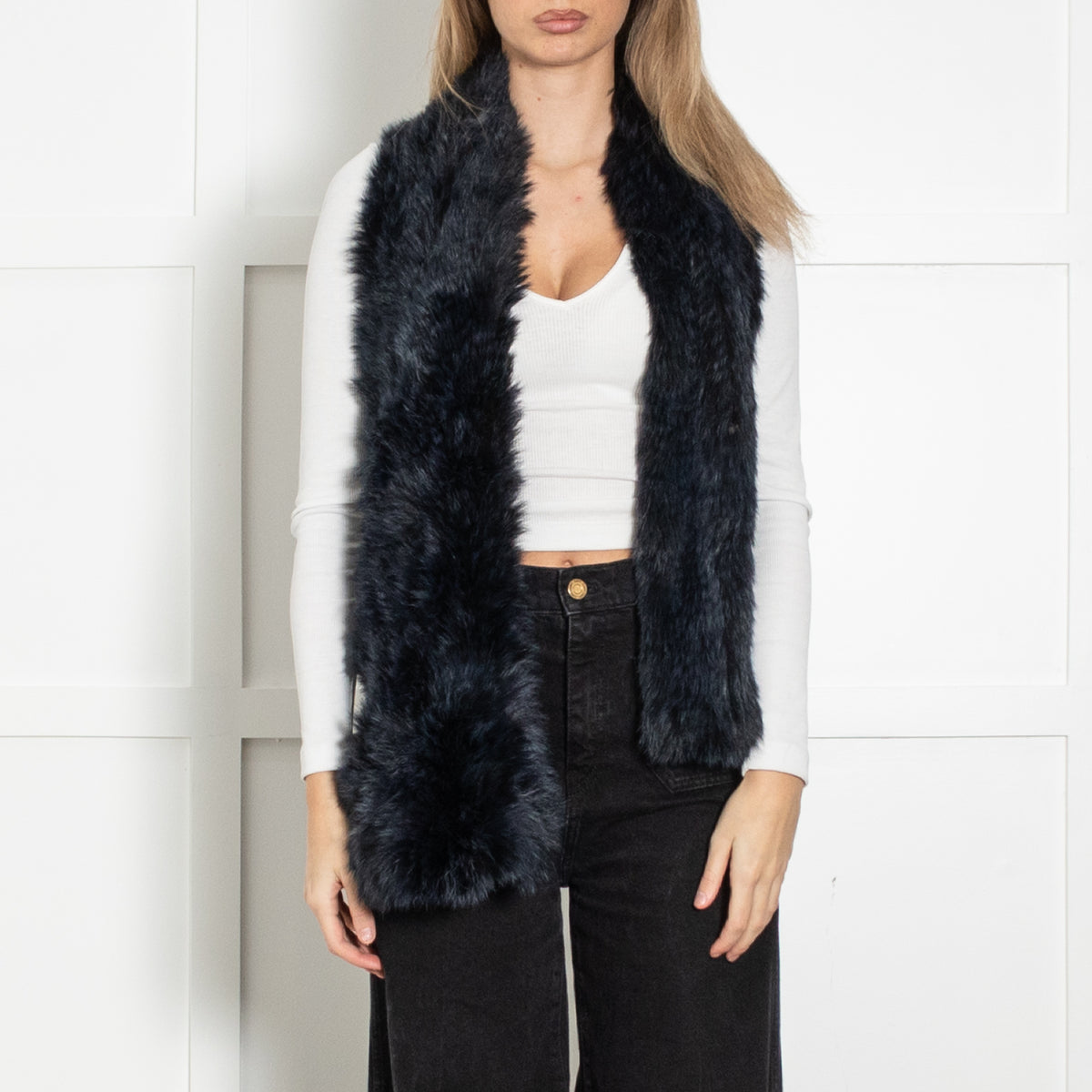 Max & Moi Blue & Black Rabbit Scarf