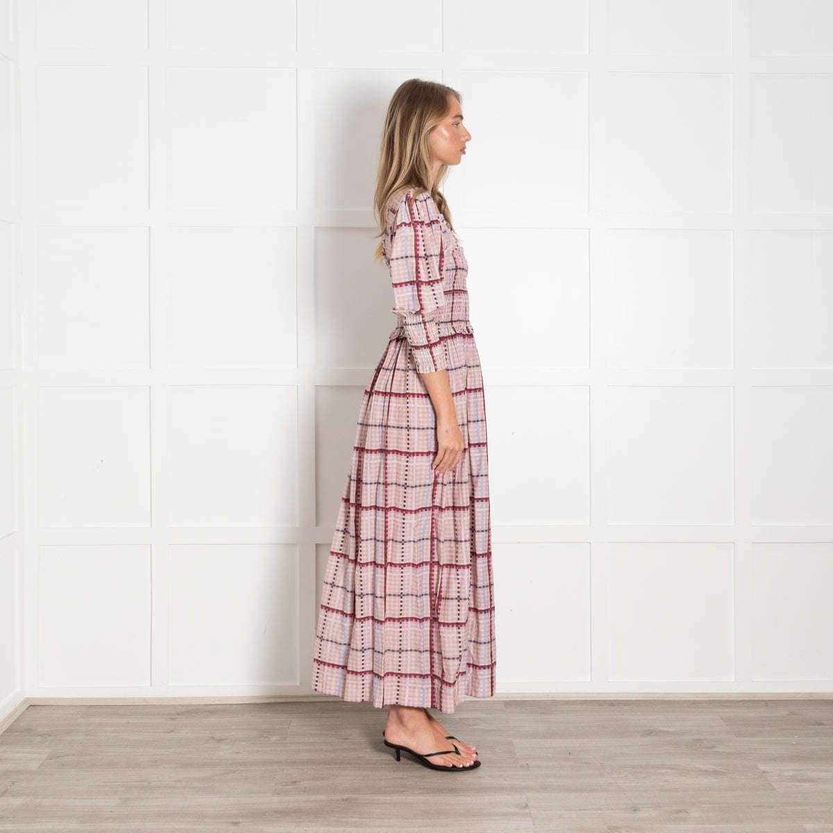 Ganni Moonlight Mauve Square Neck Maxi Dress