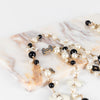 Chanel Black Cream Faux Pearl Camelia Necklace