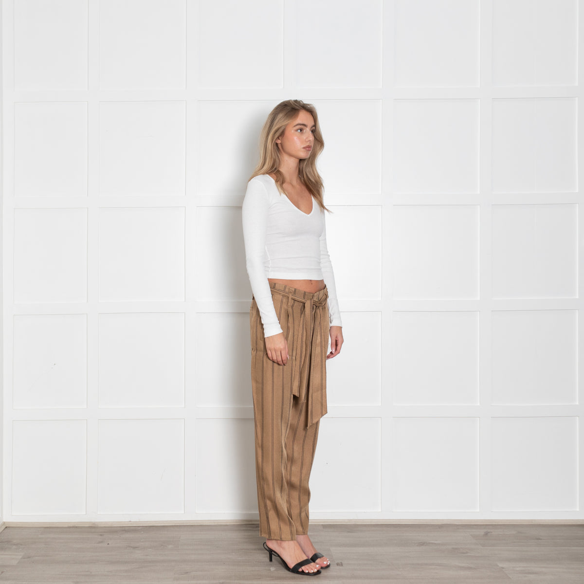 Forte Forte Brown Trousers With Black Stripe & Belt