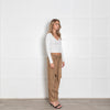Forte Forte Brown Trousers With Black Stripe & Belt