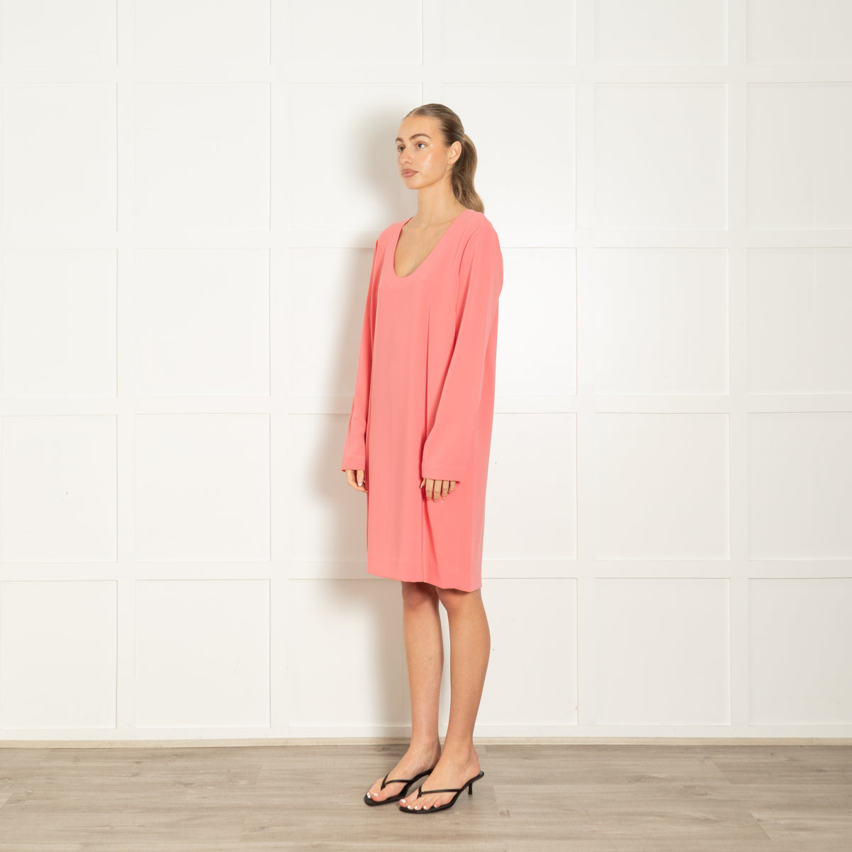 DVF Coral Long Sleeves Midi Dress